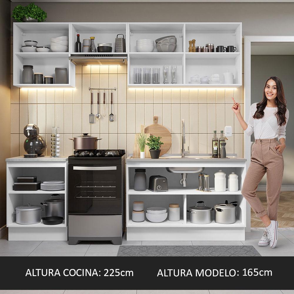 Foto 6 pulgar | Mueble de Cocina Integral 240 cm  Madesa 09 Glamy Blanco