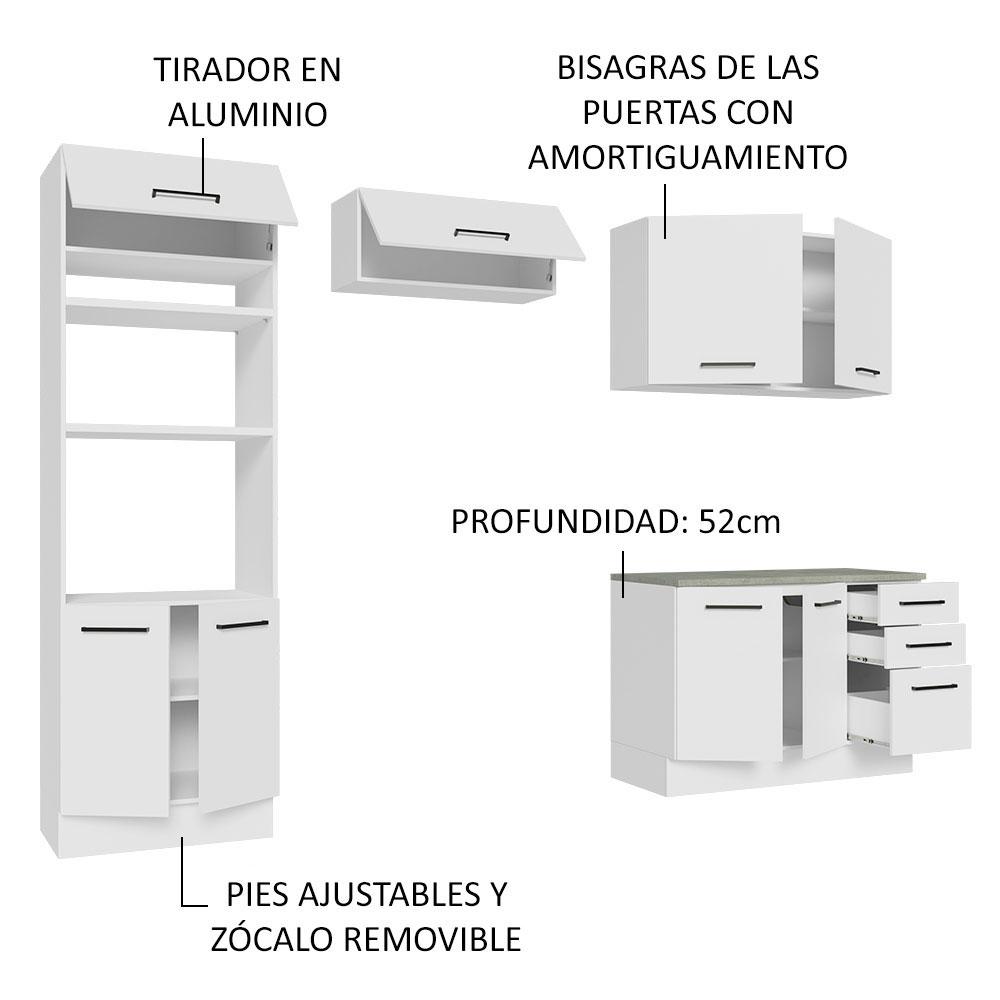 Foto 5 pulgar | Mueble de Cocina Integral 270 cm Agata Madesa 07 Blanco