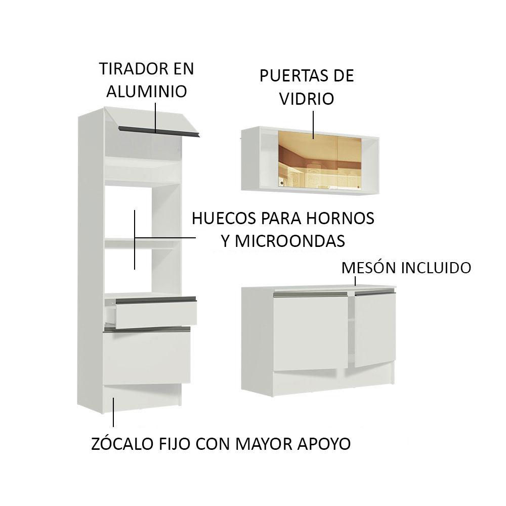 Foto 5 pulgar | Mueble De Cocina Compacto 180cm Blanco Diamante Madesa 86