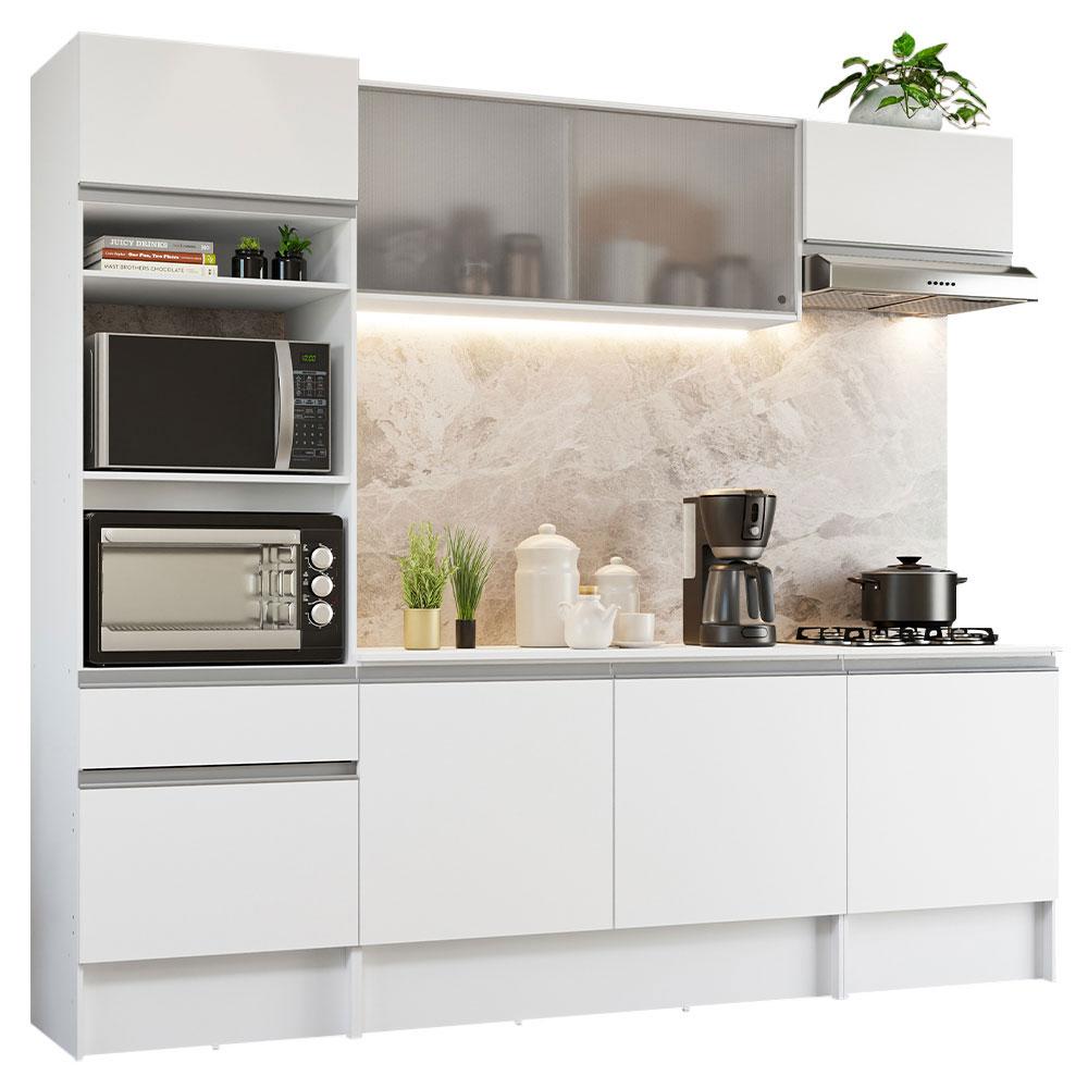 Mueble de Cocina Integral Madesa G2008809 Blanco Topazio 240 cm