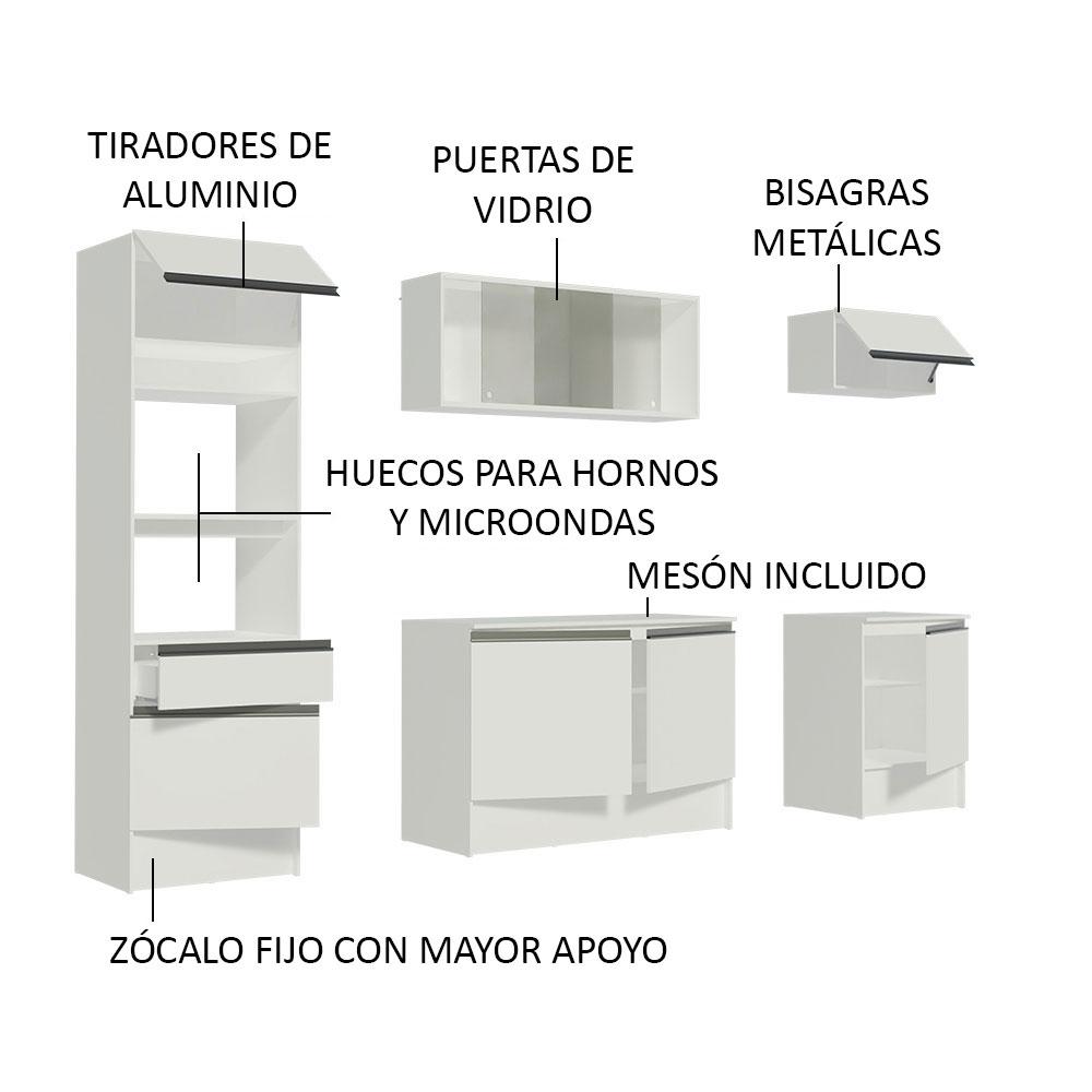 Foto 5 pulgar | Mueble de Cocina Integral Madesa G2008809 Blanco Topazio 240 cm