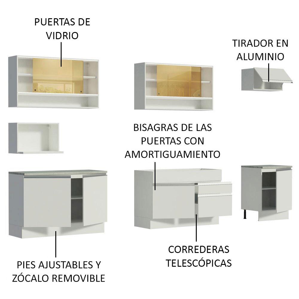 Foto 5 pulgar | Mueble De Cocina Integral 300 Cm Blanco Verona Madesa 01