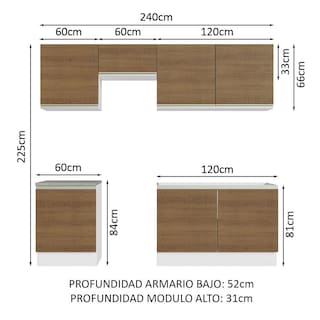 Foto 6 | Mueble de Cocina Integral Madesa 09 Glamy 240 cm
