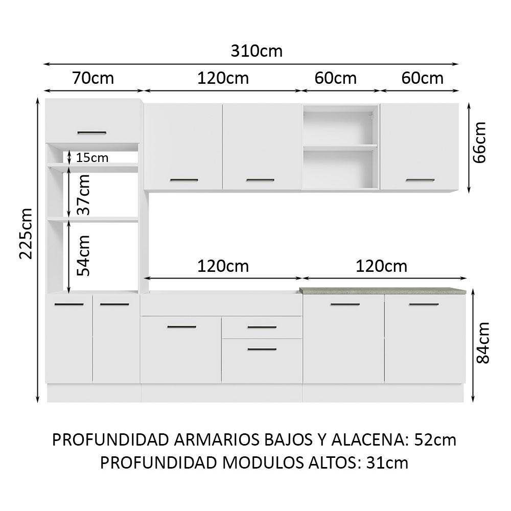 Foto 4 pulgar | Cocina Integral Madesa Grag310002 Blanca