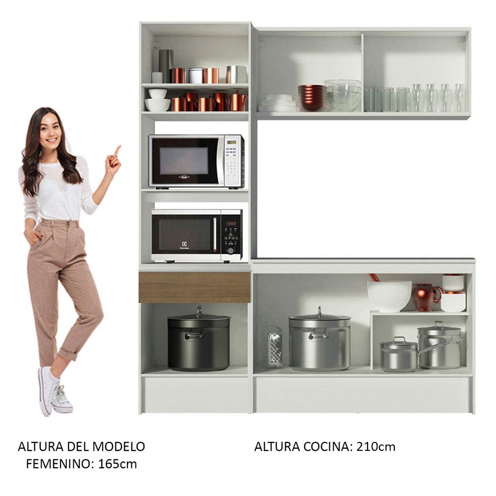 Foto 7 pulgar | Mueble de Cocina Compacto Madesa Blanco/Marrón 4 Piezas