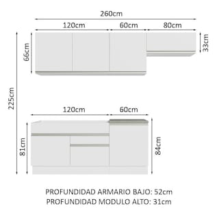 Foto 6 | Mueble de Cocina Integral Madesa Glamy 260 cm 03