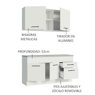 Foto 4 | Mueble de Cocina Compacto 150 CM Agata Madesa 01