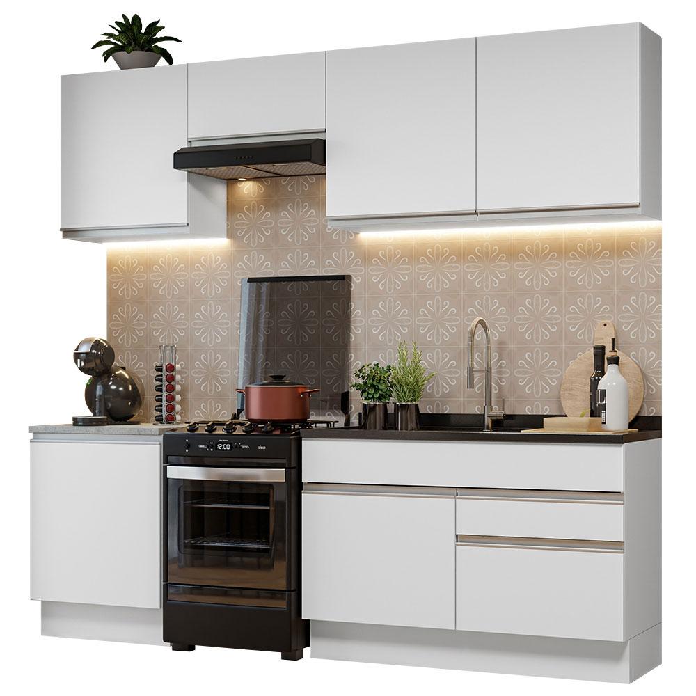 Mueble de Cocina Integral 240 cm Madesa 08 Glamy Blanco