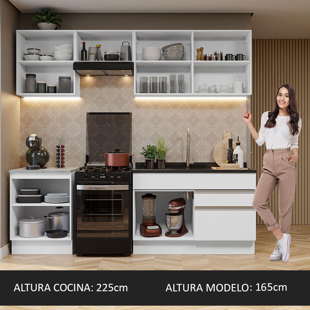 Foto 6 pulgar | Mueble de Cocina Integral 240 cm Madesa 08 Glamy Blanco