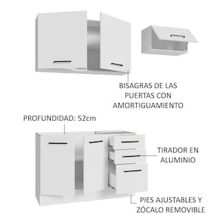 Foto 4 | Mueble de Cocina Compacto 180 cm Agata Madesa 09