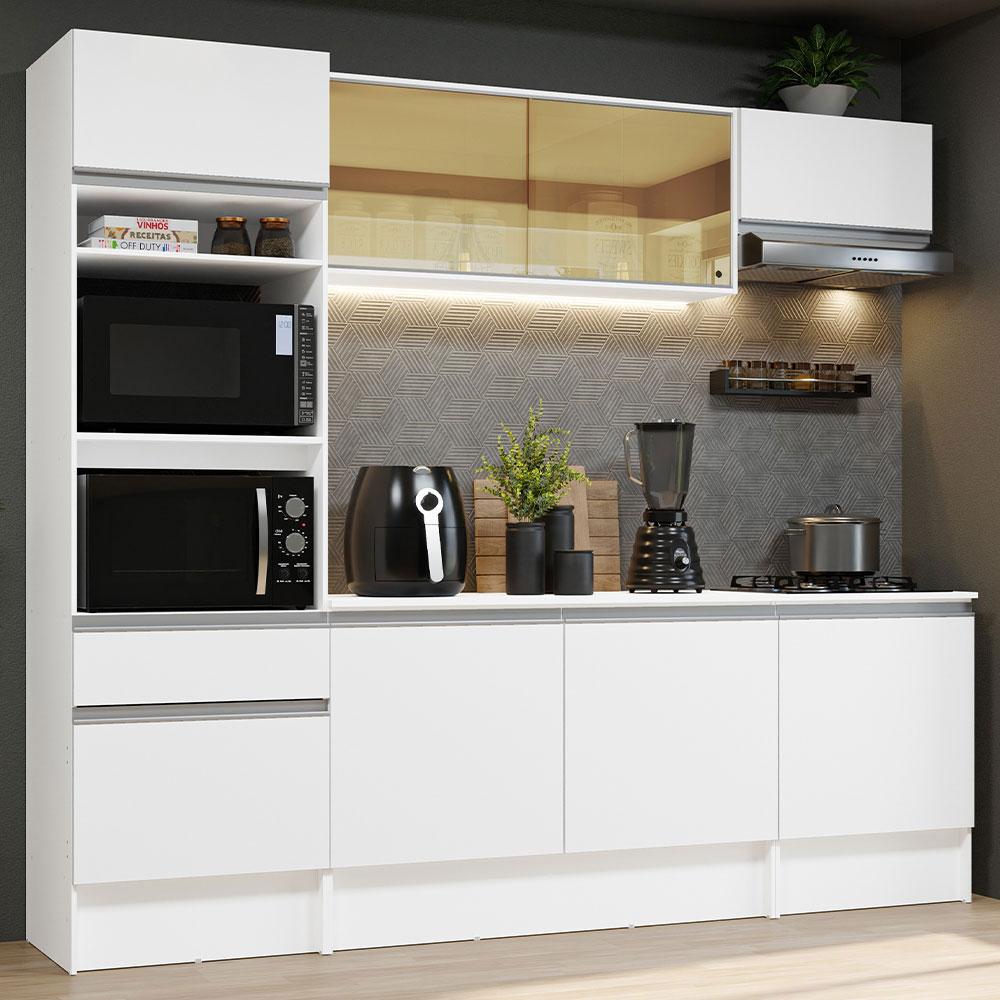 Foto 3 pulgar | Mueble De Cocina Integral 240cm Blanco Diamante Madesa