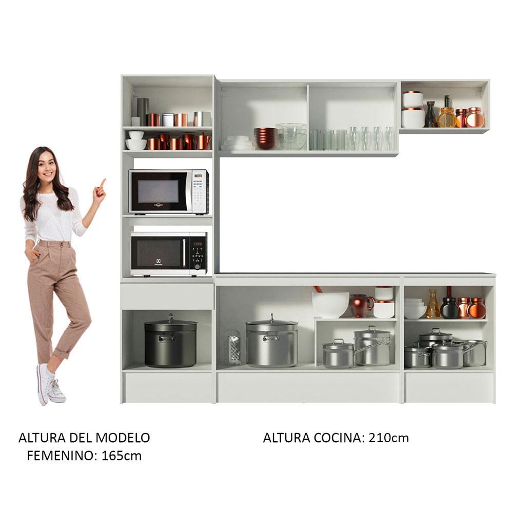 Foto 7 pulgar | Mueble De Cocina Integral 240cm Blanco Diamante Madesa