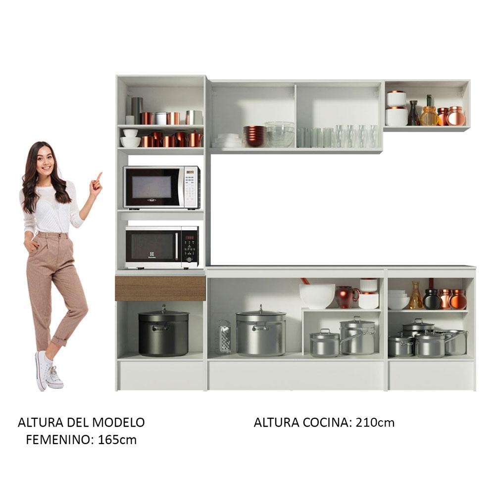 Foto 7 pulgar | Mueble de Cocina Integral 240cm Blanco/marrón Diamante Madesa