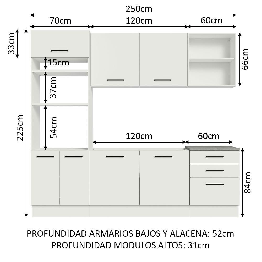 Foto 4 pulgar | Cocina Integral Madesa color Blanco