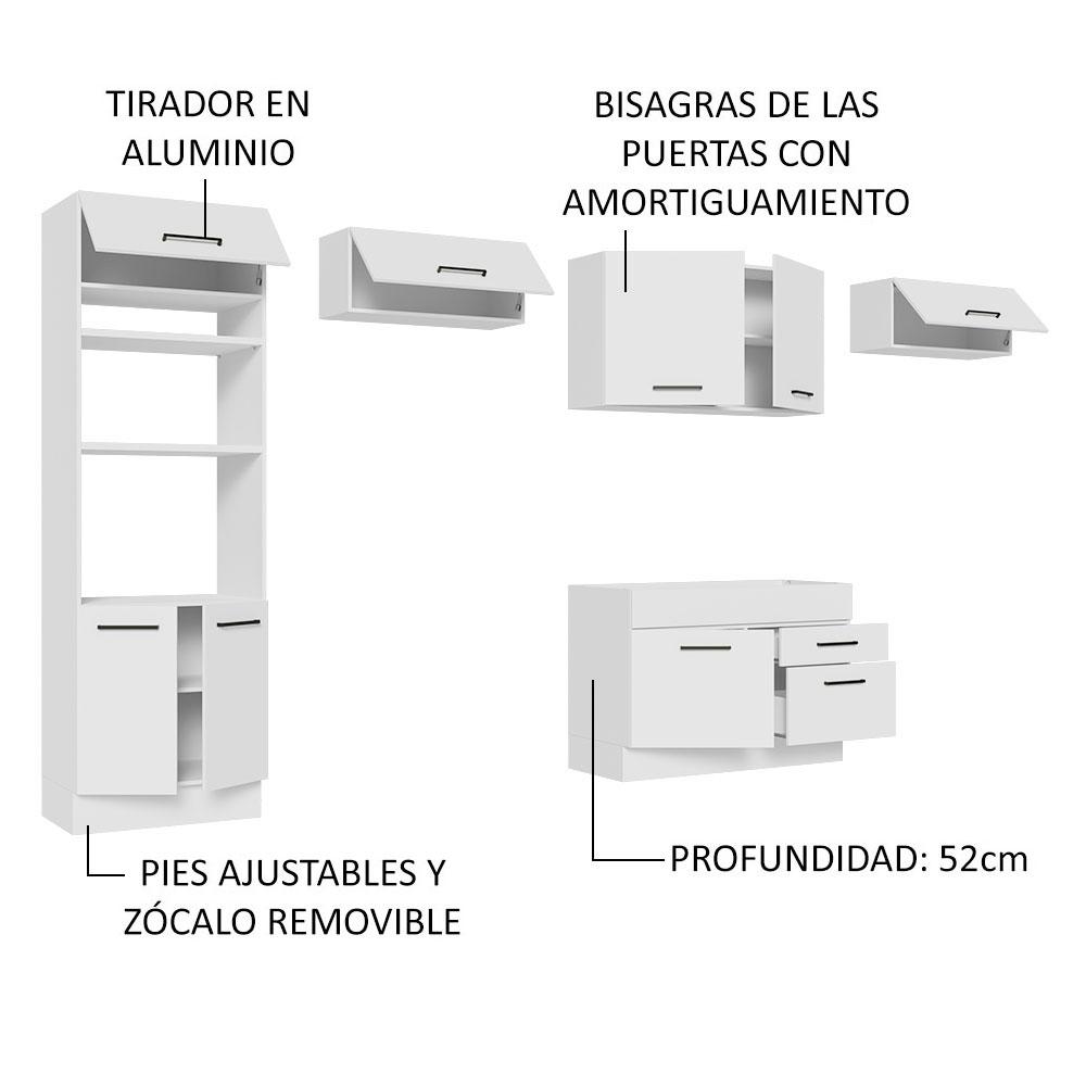 Foto 5 pulgar | Cocina Integral Madesa 350 cm Agata Blanco