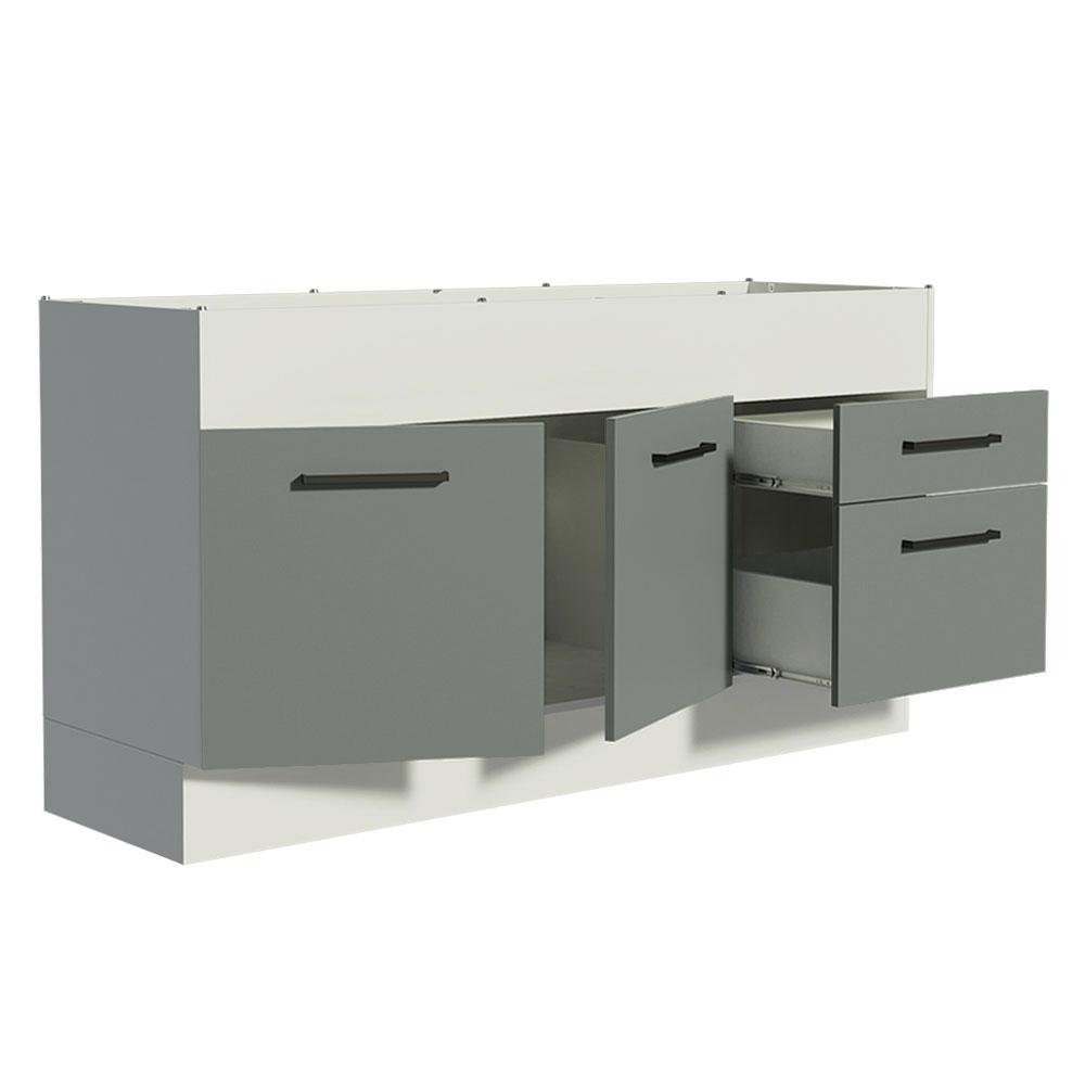 Foto 5 pulgar | Mueble de Cocina Madesa Agata 150 CM 2 Puertas y 2 Cajones Blanco y Gris