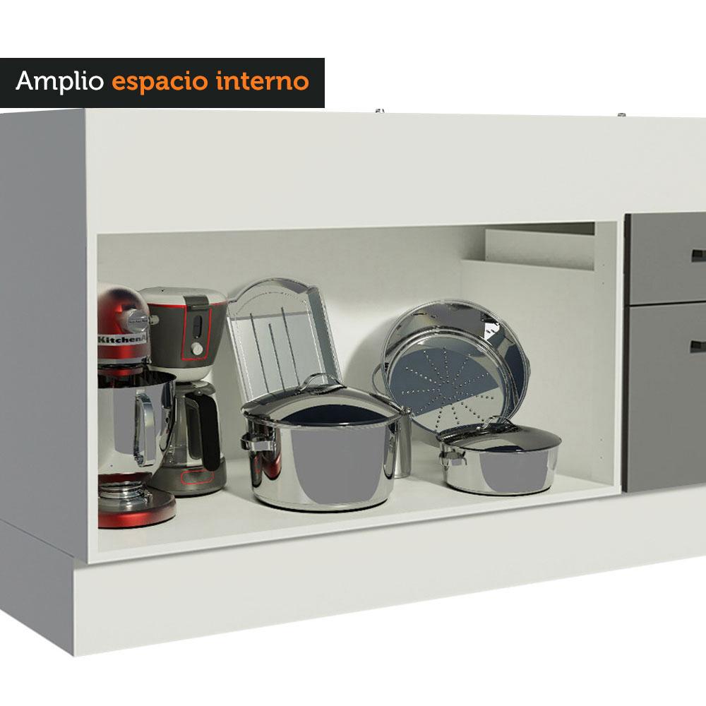 Foto 7 | Mueble de Cocina Madesa Agata 150 CM 2 Puertas y 2 Cajones Blanco y Gris