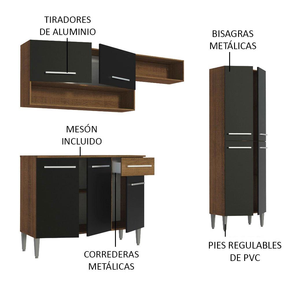 Foto 4 | Cocina Integral Madesa GREM229002 Negra de 229 cm