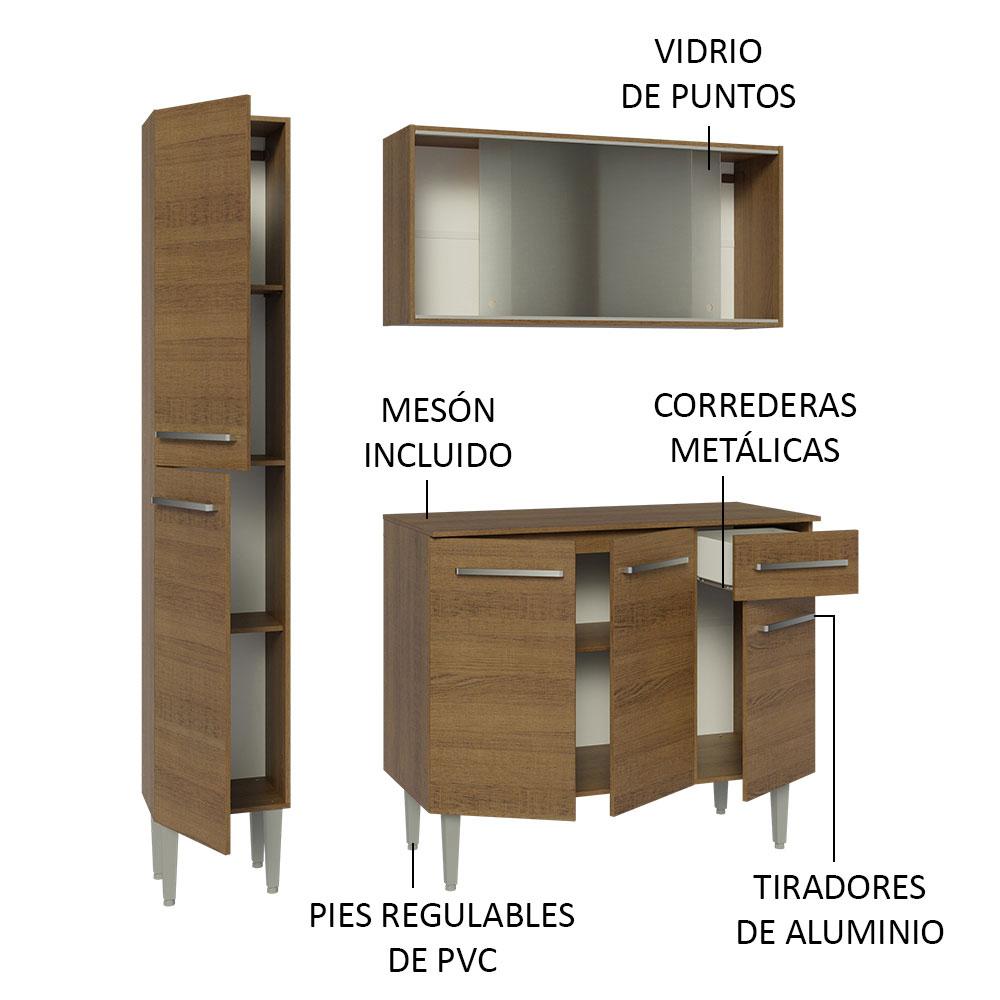 Foto 4 | Cocina Compacta Emilly Madesa 137 cm Sin Mesón