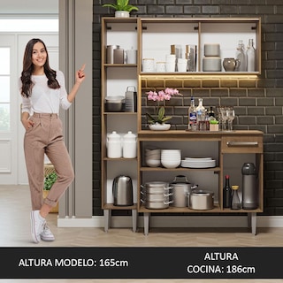 Foto 7 | Cocina Compacta Emilly Madesa 137 cm Sin Mesón