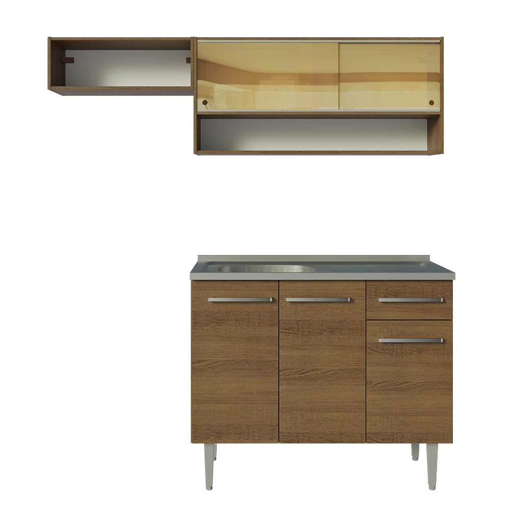 Foto 7 pulgar | Mueble de Cocina Compacta Madesa 165 cm con Mesón de Acero Emilly