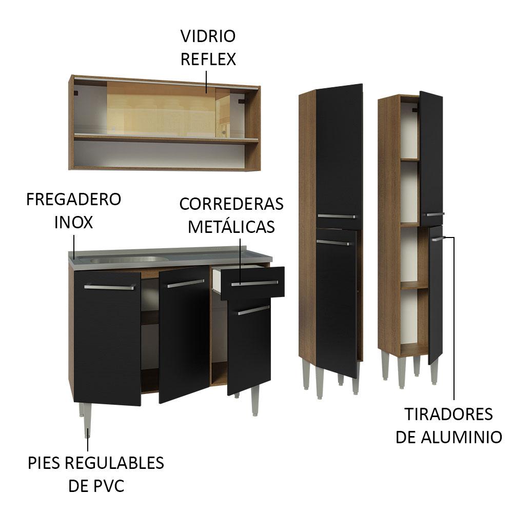 Foto 5 pulgar | Mueble de Cocina Emilly Madesa 169 cm con Mesón de Acero