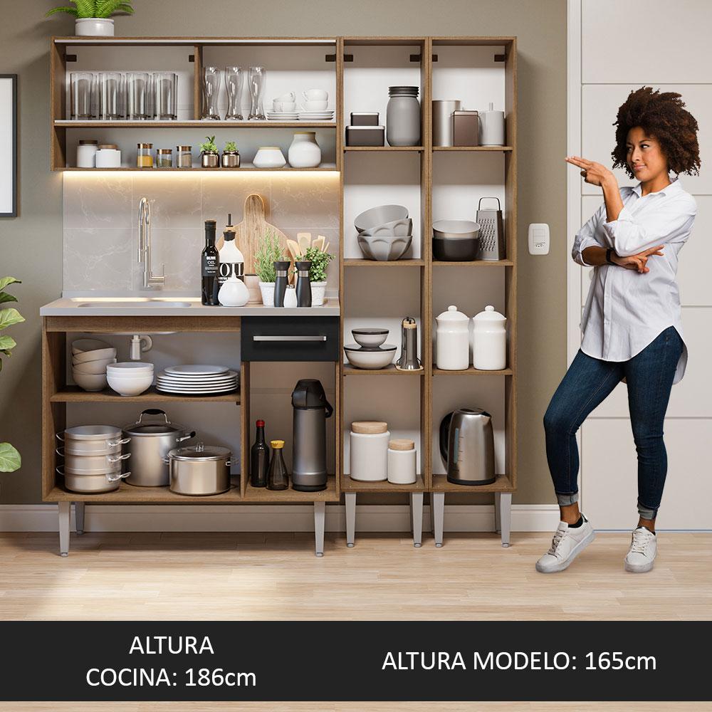 Foto 7 pulgar | Mueble de Cocina Emilly Madesa 169 cm con Mesón de Acero