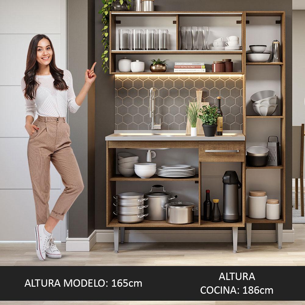 Foto 8 pulgar | Mueble de Cocina Compacta Madesa 137 cm con Mesón de Acero Emilly