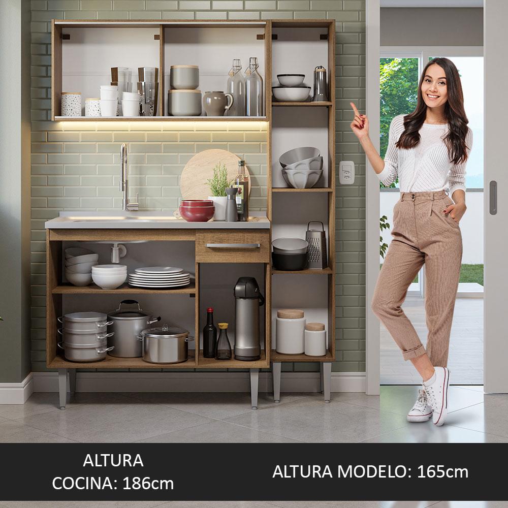 Foto 6 pulgar | Mueble de Cocina Compacta Emilly Madesa 137 cm con Mesón de Acero