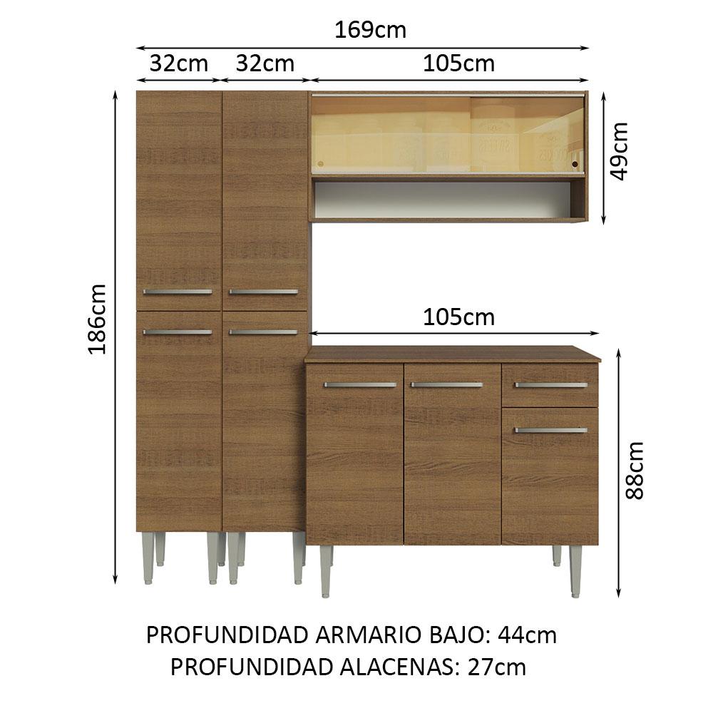 Foto 4 pulgar | Mueble de Cocina Emilly Madesa 169 cm