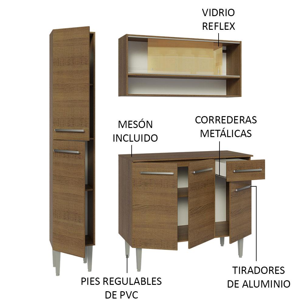 Foto 5 pulgar | Mueble de Cocina Compacta 137 cm Emilly Madesa 09