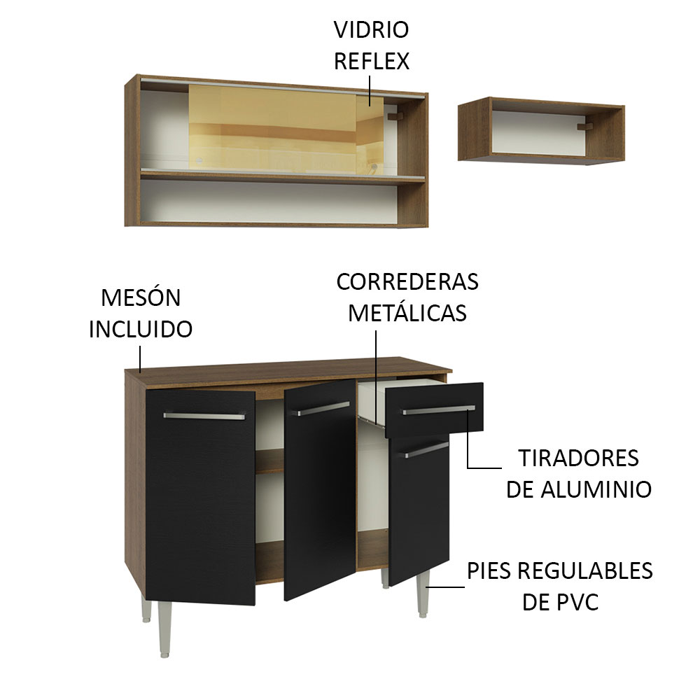 Foto 5 pulgar | Mueble de Cocina Compacta Emilly Madesa 165 cm