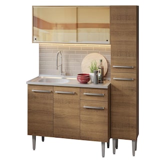 Foto 1 | Cocina Integral Madesa Marrón de 137 Cm