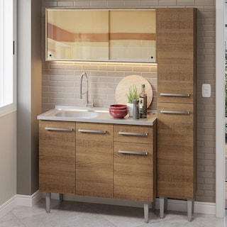 Foto 2 | Cocina Integral Madesa Marrón de 137 Cm