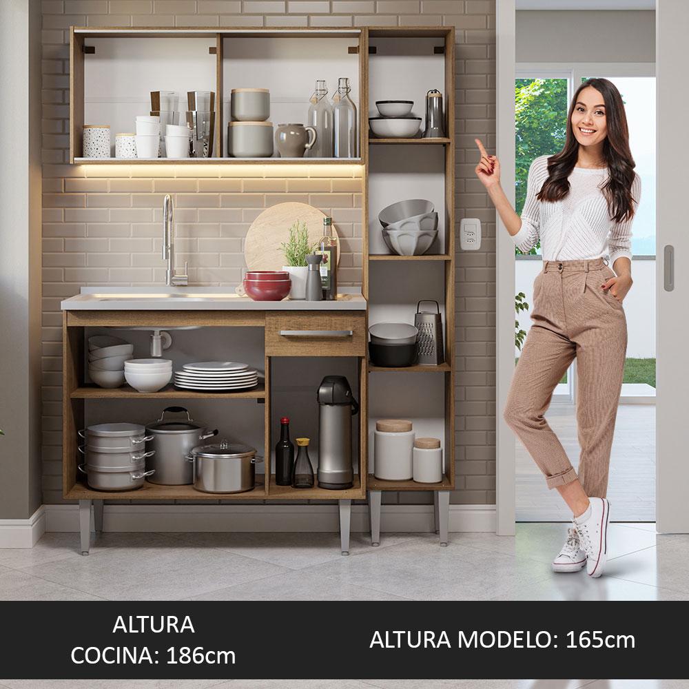 Foto 9 pulgar | Cocina Integral Madesa Marrón de 137 Cm