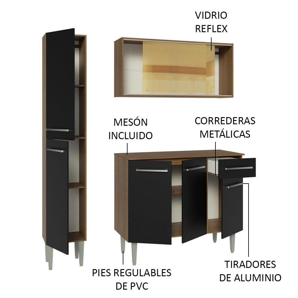 Foto 5 pulgar | Cocina Integral Madesa Negro de 137 Cm