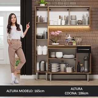 Foto 6 | Cocina Integral Madesa Negro de 137 Cm