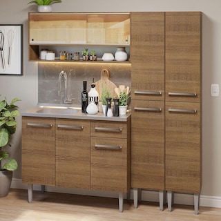 Foto 2 | Cocina Integral Madesa Marrón de 137 Cm