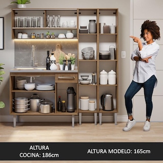 Foto 6 | Cocina Integral Madesa Marrón de 137 Cm