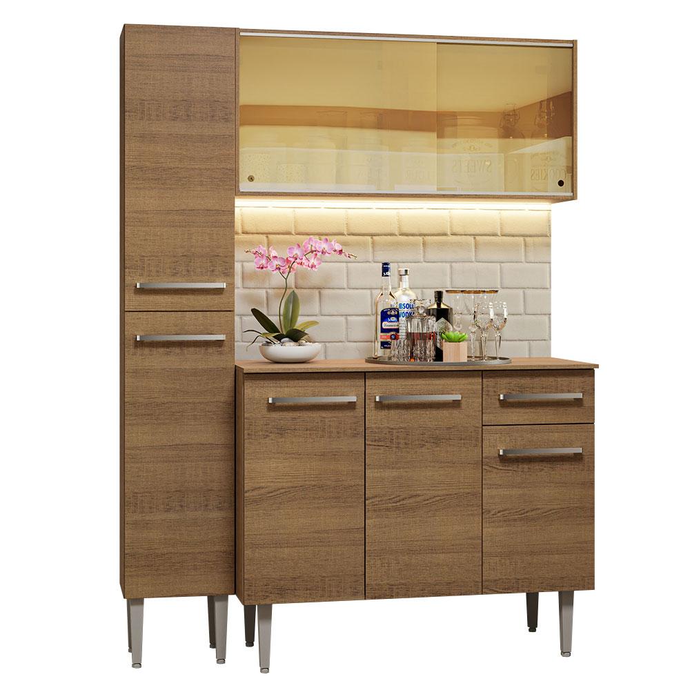 Foto 1 | Cocina Integral Madesa Marrón de 137 Cm