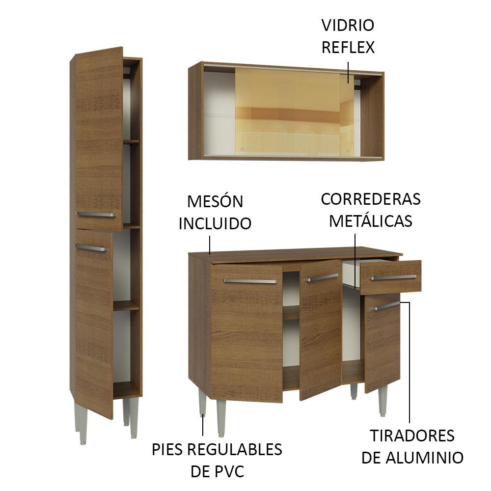 Foto 5 pulgar | Cocina Integral Madesa Marrón de 137 Cm