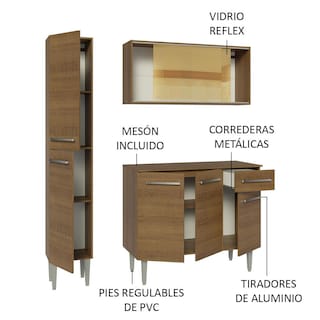 Foto 4 | Cocina Integral Madesa Marrón de 137 Cm