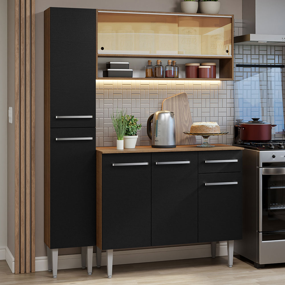 Foto 2 | Mueble de Cocina Compacta Madesa 3 Piezas 137 cm sin Mesón de Acero