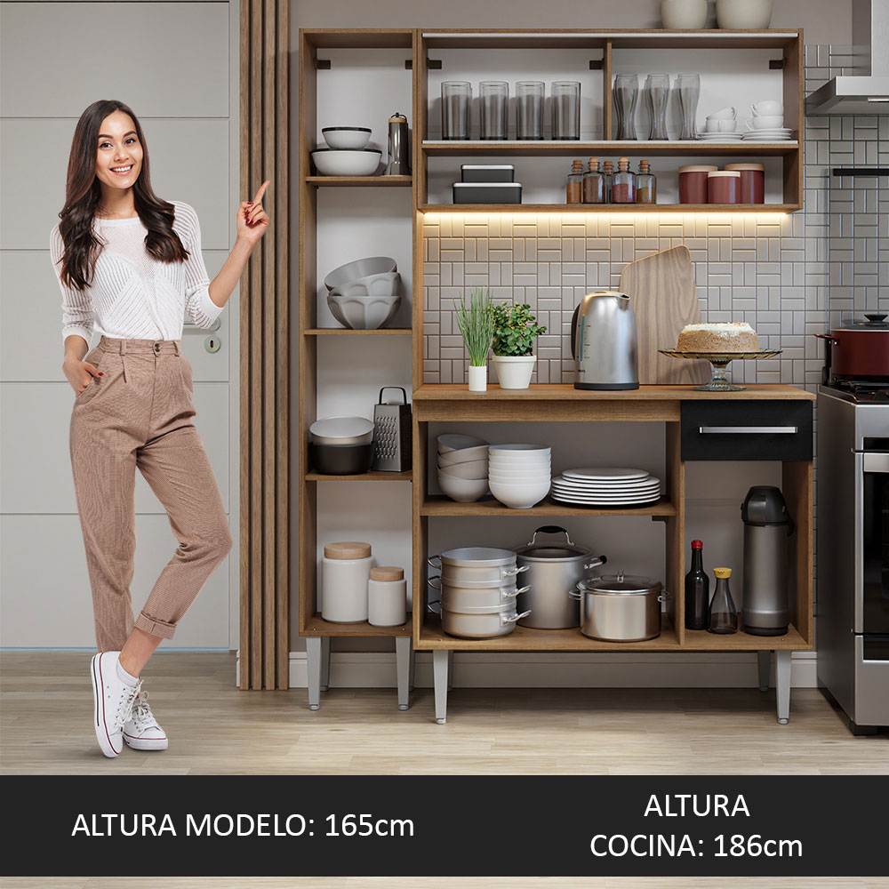 Foto 6 pulgar | Mueble de Cocina Compacta Madesa 3 Piezas 137 cm sin Mesón de Acero