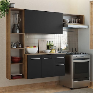 Foto 2 | Cocina Integral Madesa GREA180001 Negra de 180 cm