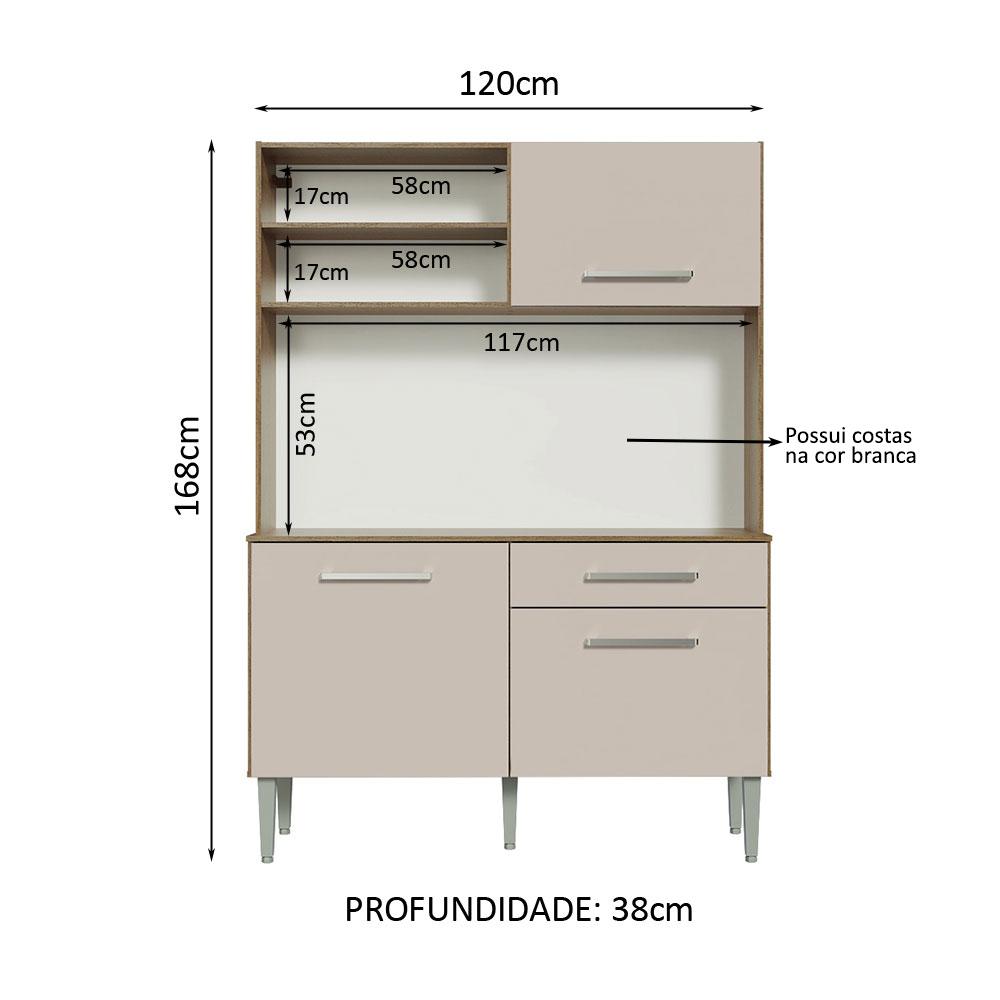 Foto 4 pulgar | Mueble para Cocina Madesa Marrón 120 Cm