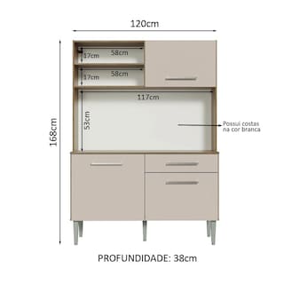 Foto 3 | Mueble para Cocina Madesa Marrón 120 Cm