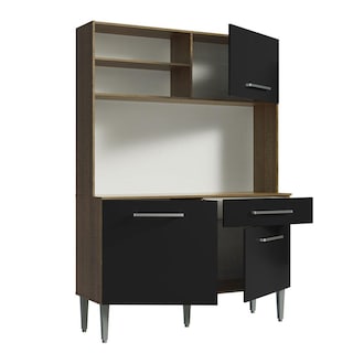 Foto 5 | Mueble de Cocina Madesa Compacto 120 cm Marrón y Negro Life