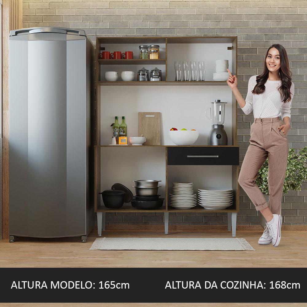 Foto 6 | Mueble de Cocina Madesa Compacto 120 cm Marrón y Negro Life