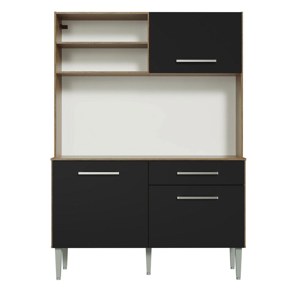 Foto 7 | Mueble de Cocina Madesa Compacto 120 cm Marrón y Negro Life